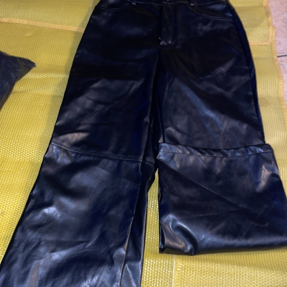 Black Faux Leather Pants - Picture 3 of 5